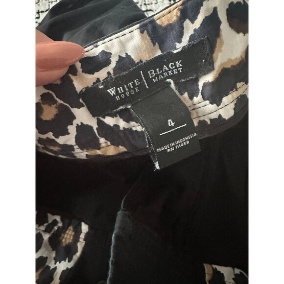 WHITE HOUSE BLACK MARKET WHBM Black Dress Button Detailed Crop Pants Size 4 - Picture 7 of 7